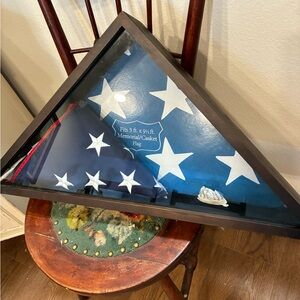 Blue and White Memorial Flag Display Case